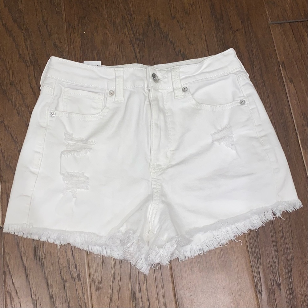 American Eagle High Waisted White Shorts